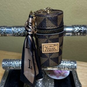 Fashion Brown Checkered Women's Bag Charm